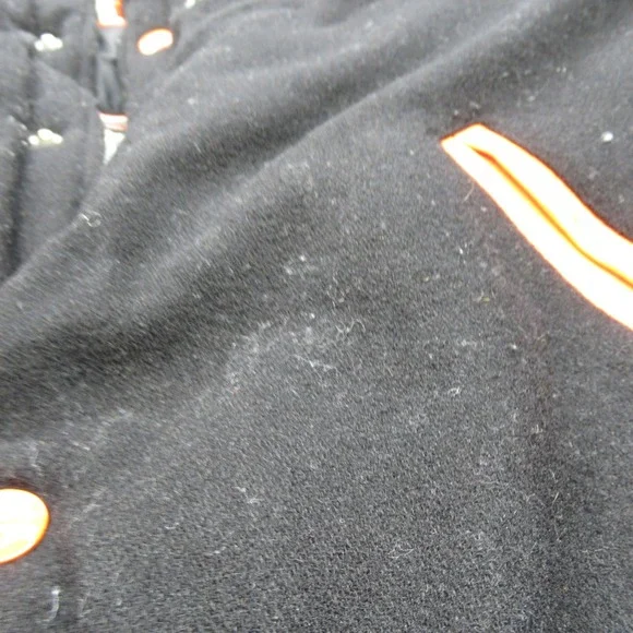 Harley Davidson‎ Jacket Youth Medium 12-14 Orange Wool Varsity Reversible READ
